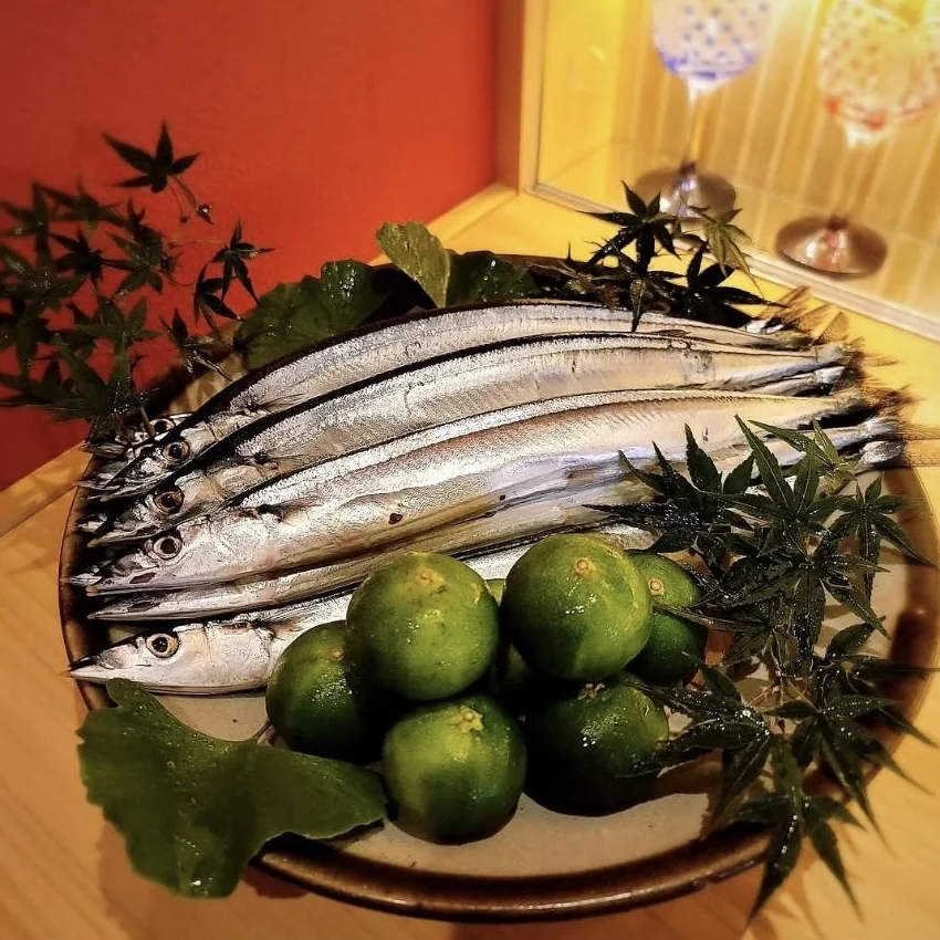 秋刀魚とすだち