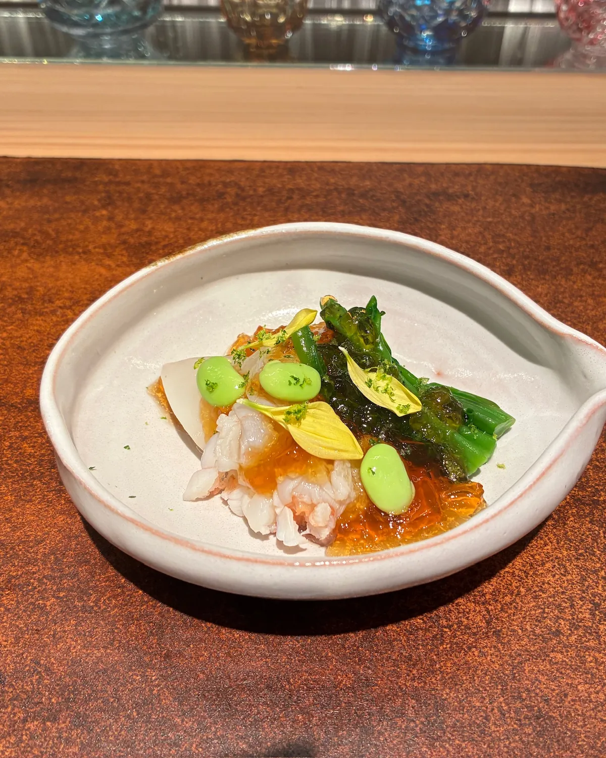 伊勢海老と旬菜のジュレがけ